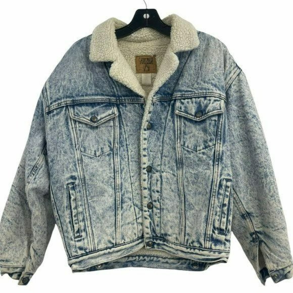 Vintage Other - Vintage 90s GAP Acid Light Wash Sherpa Jean Jacket